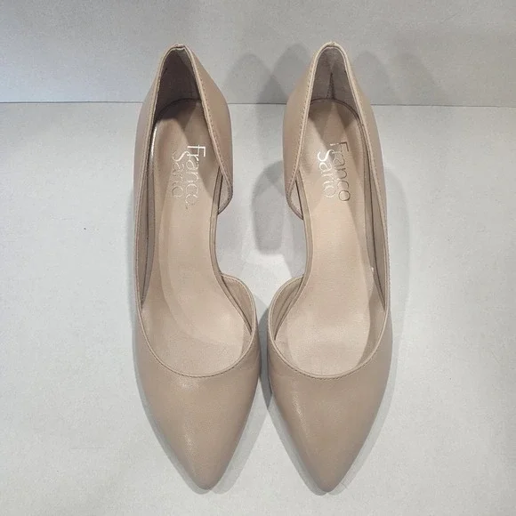 Franco Sarto Women's Wedge Pump 7.5 W Taupe Neutral Tan Beige Closed Toe Felice - Picture 4 of 12